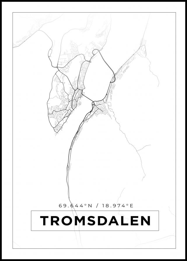Mapa - Tromsdalen - Cartel blanco