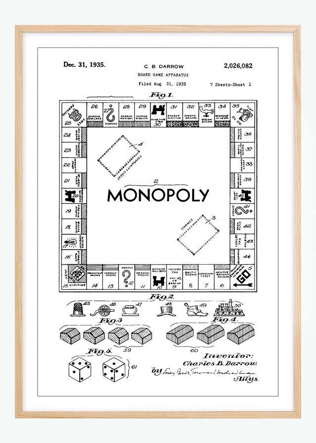 Dibujo de patente - Monopoly I Póster