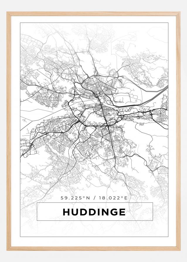 Mapa - Huddinge - Cartel blanco