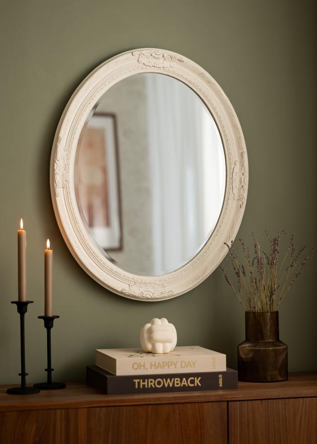 Espejo Antique Blanco Ovalado 63x73 cm