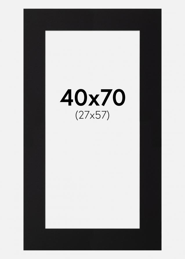 Paspartú Negro Estándar (Borde interior blanco) 40x70 cm (27x57)