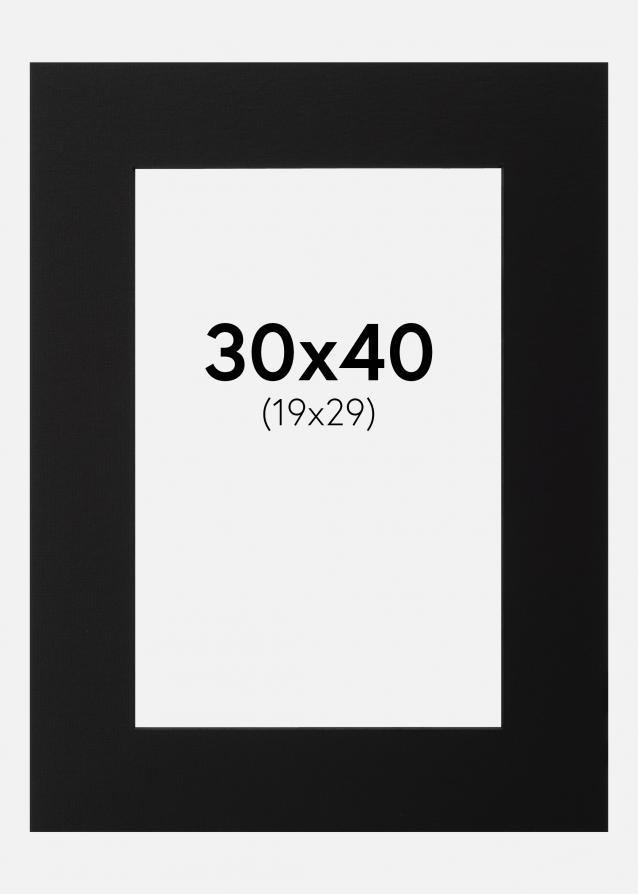 Paspartú Negro (Borde interior negro) 30x40 cm (19x29)