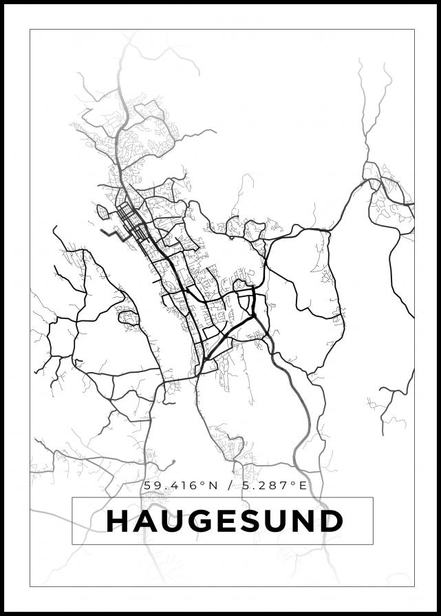 Mapa - Haugesund - Cartel blanco