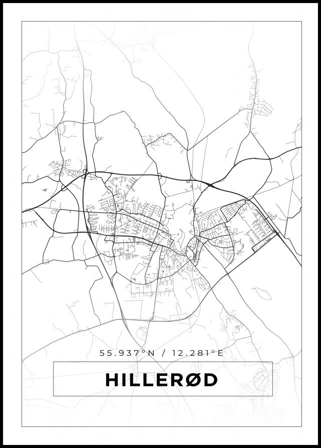 Mapa - Hillerød - Cartel blanco