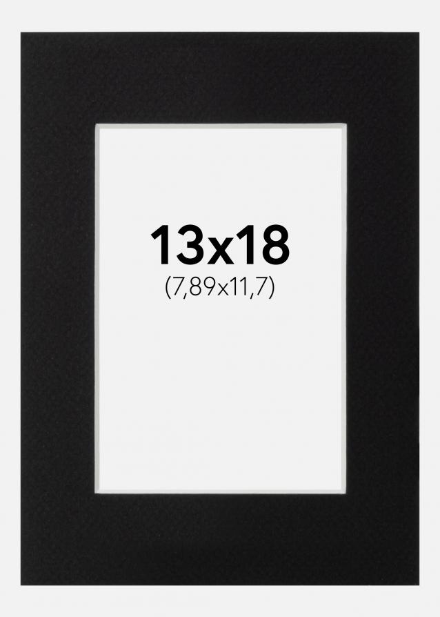 Paspartú Canson Negro (Borde interior blanco) 13x18 cm (7,89x11,7)