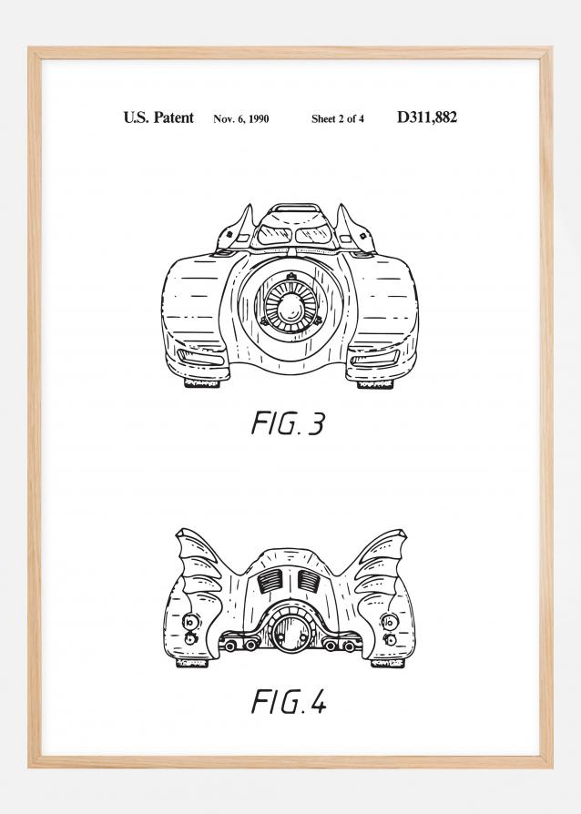 Dibujo de patente - Batman - Batmobile 1990 II Póster
