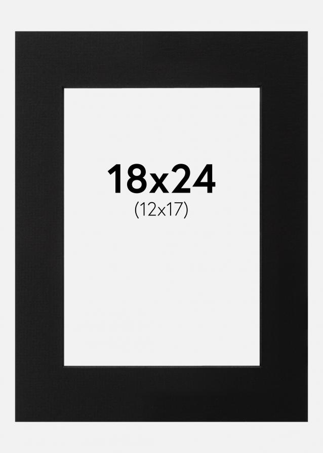Paspartú Negro (Borde interior negro) 18x24 cm (12x17)
