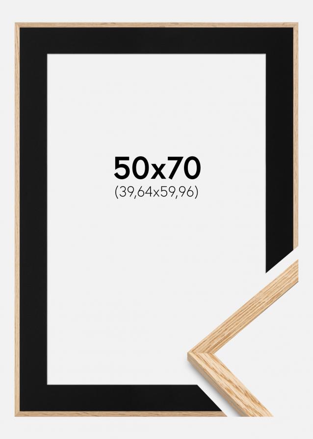 Marco Roble fino 50x70 cm - Paspartú Negro 16x24 inches