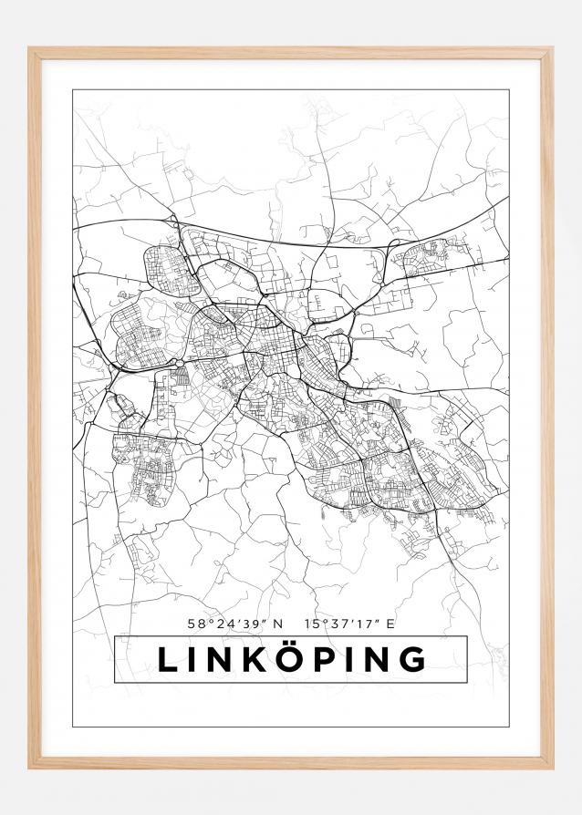 Mapa - Linköping - Cartel Blanco