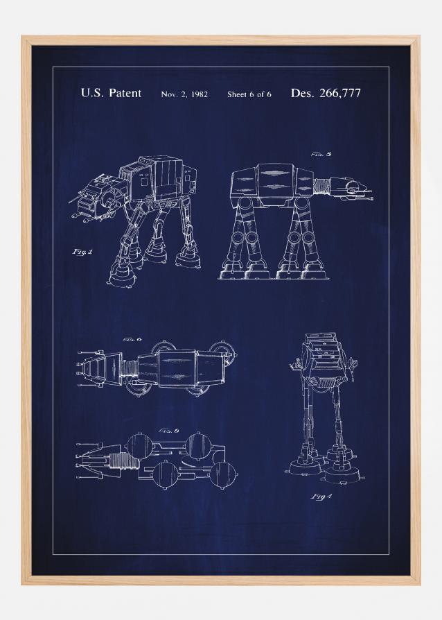 Dibujo de patente - Star Wars - Walker - Azul Póster
