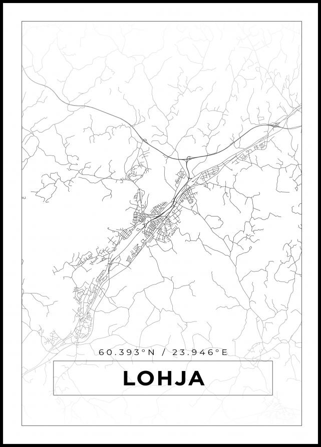 Mapa - Lohja - Cartel blanco