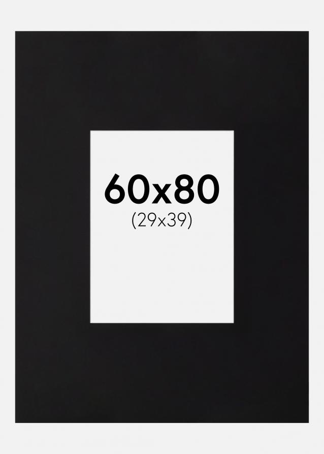 Paspartú XXL Negro (Borde interior blanco) 60x80 cm (29x39)