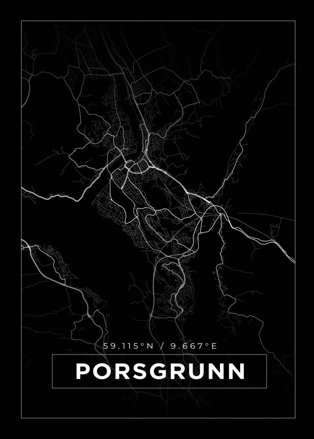 Mapa - Porsgrunn - Cartel Negro