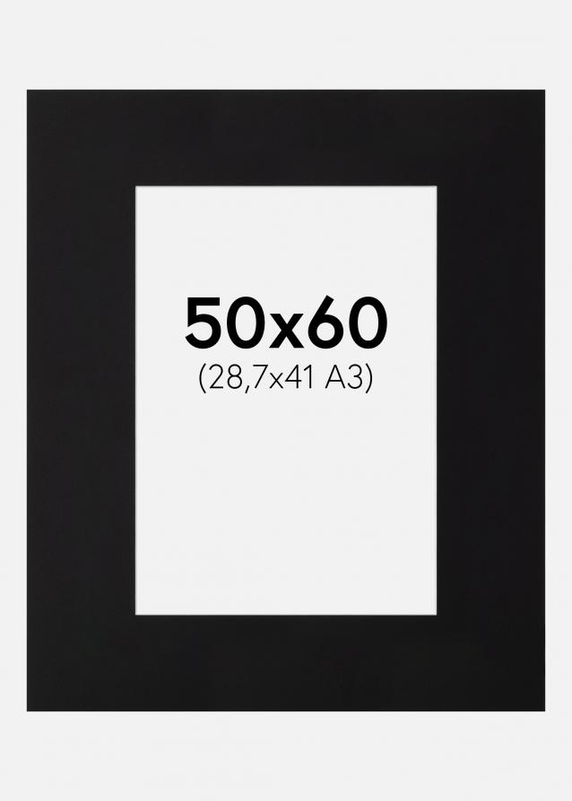 Paspartú XL Negro (Borde interior blanco) 50x60 cm (29x39)