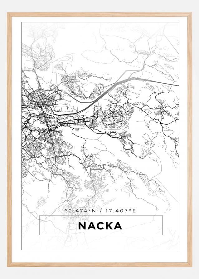 Mapa - Nacka - Cartel blanco
