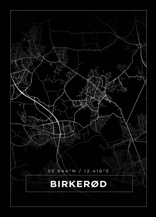 Mapa - Birkerød - Cartel negro
