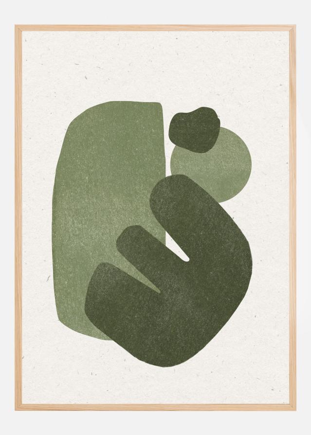 Modern Green Shapes Póster