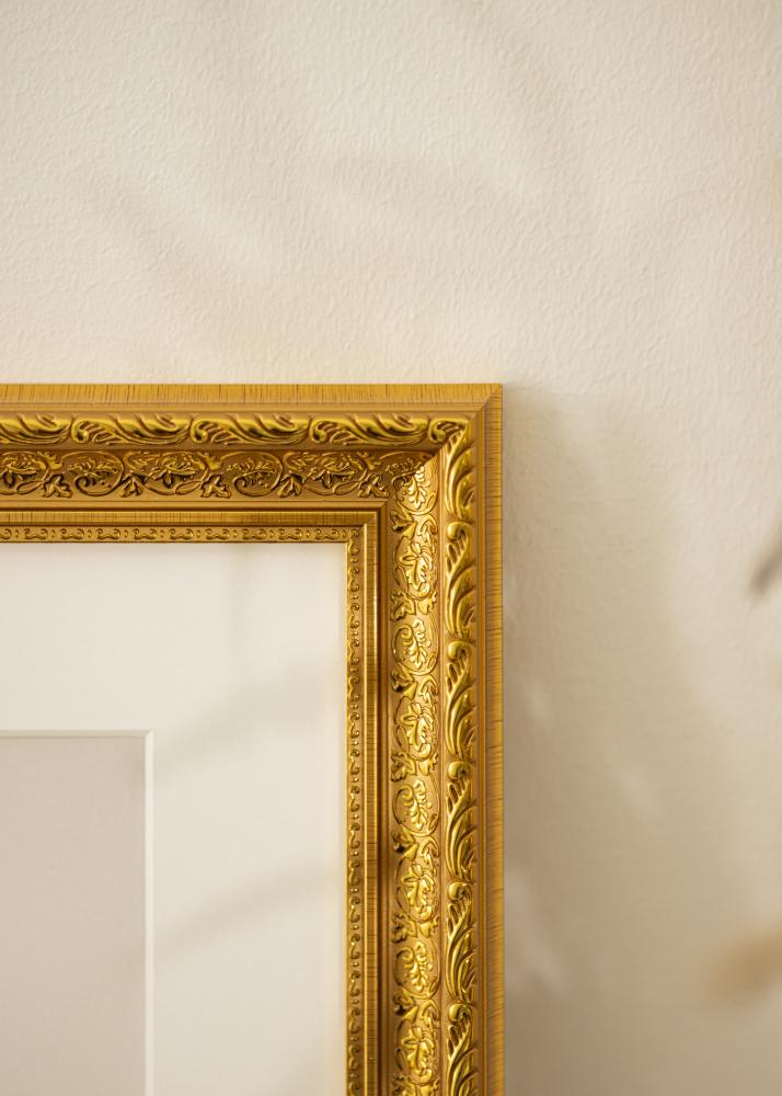 Marco Ornate Oro 40x50 cm - Passepartout Blanco 30x41 cm