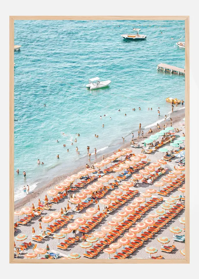 Positano Beach Scene Póster