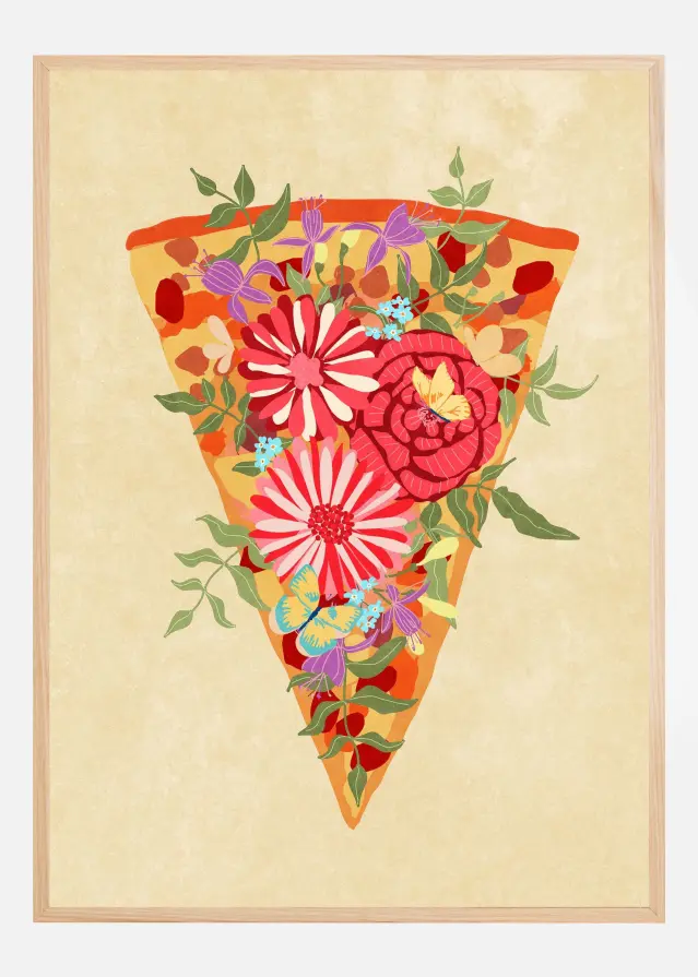 Slice of flower pizza Póster