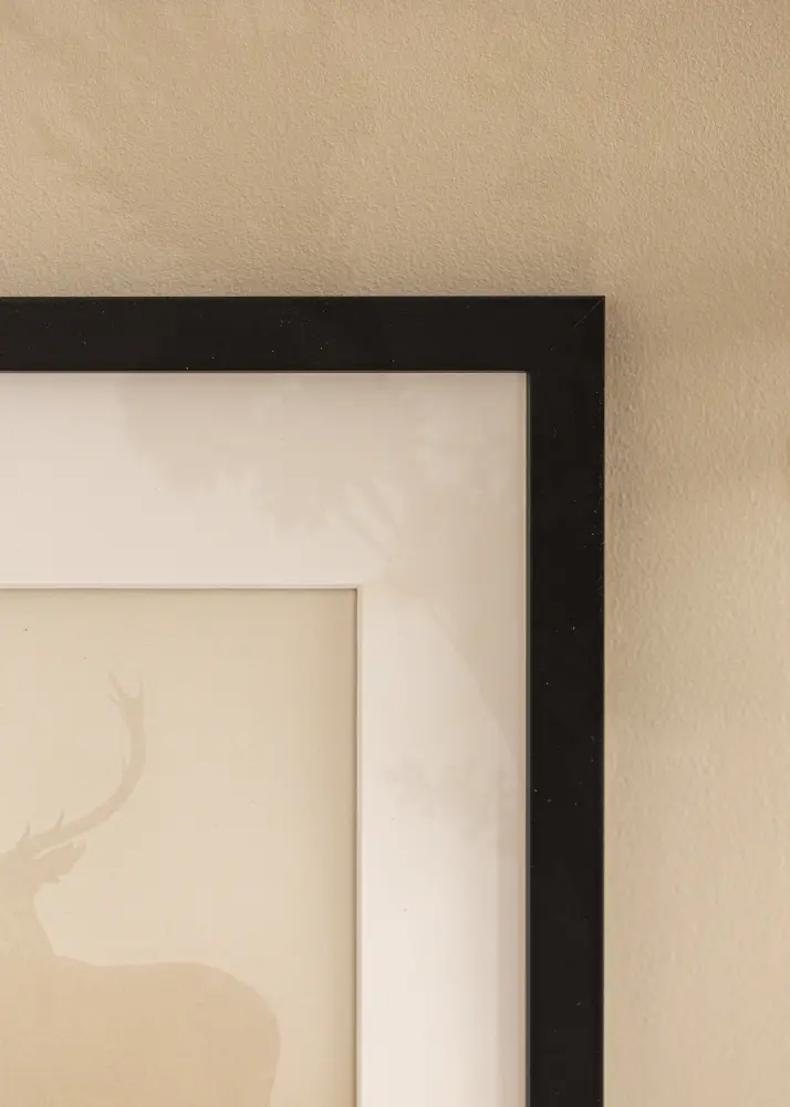 Marco negro madera 35x90 cm - Paspartús Blanco 25x80 cm
