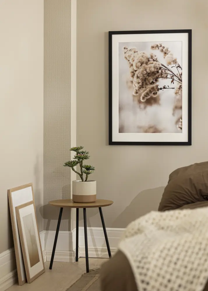 Marco negro madera 35x90 cm - Paspartús Blanco 25x80 cm