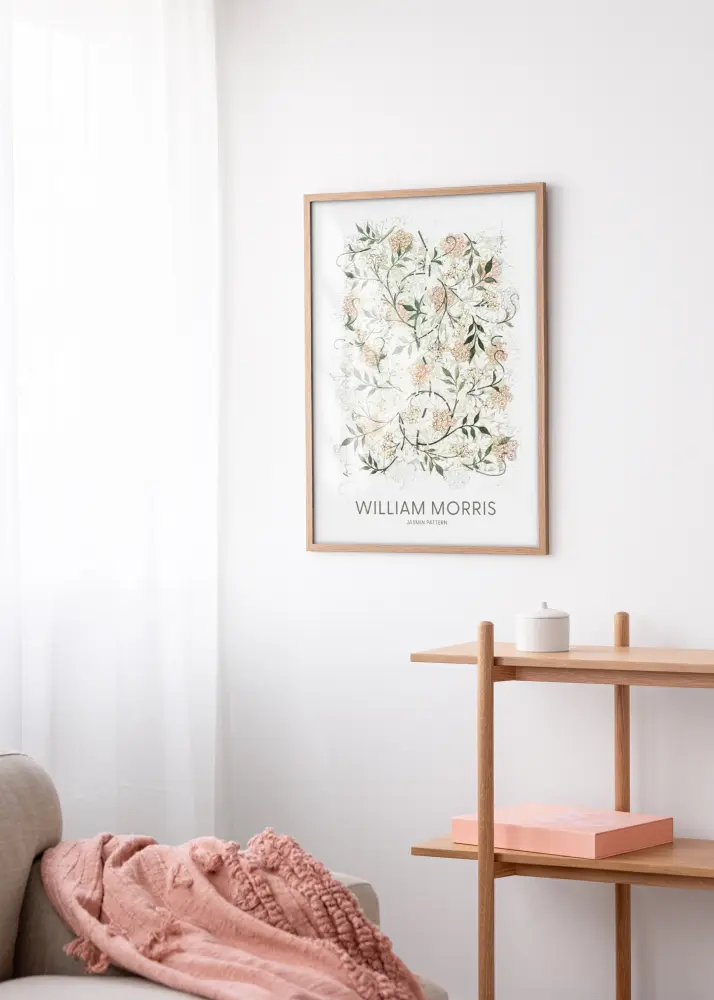 Marco Modern Teak 60x80 cm - Paspartús Blanco 52x72 cm