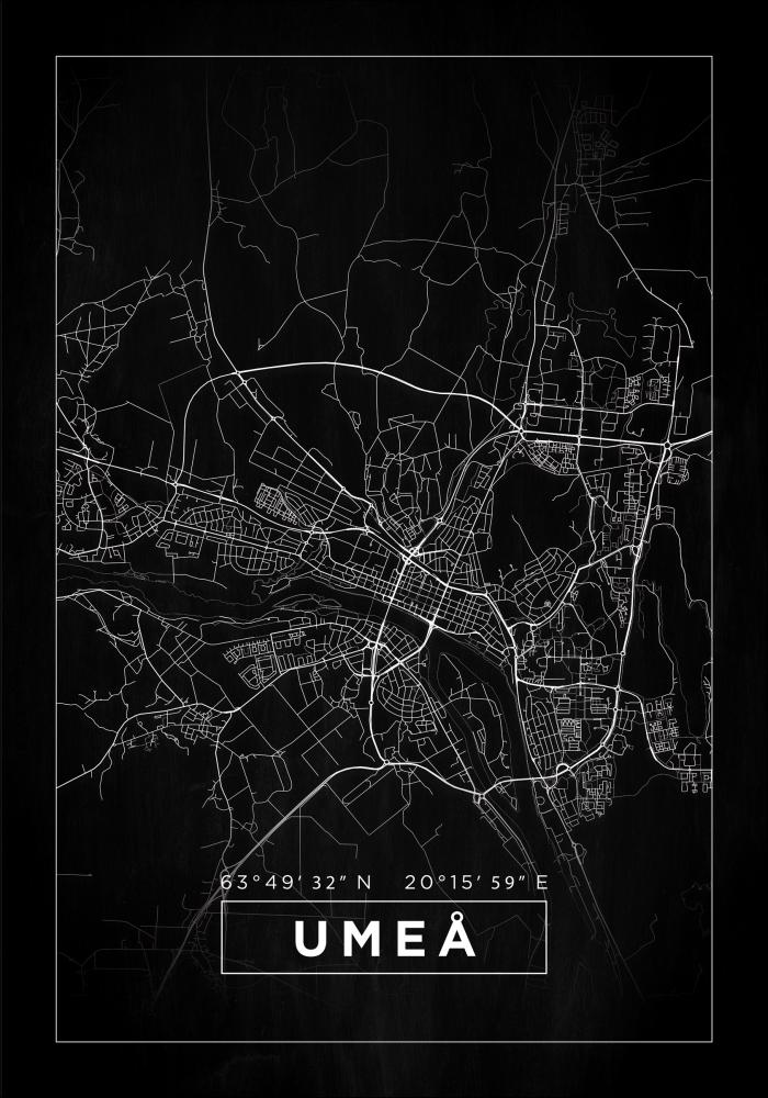 Mapa - Umeå - Cartel negro