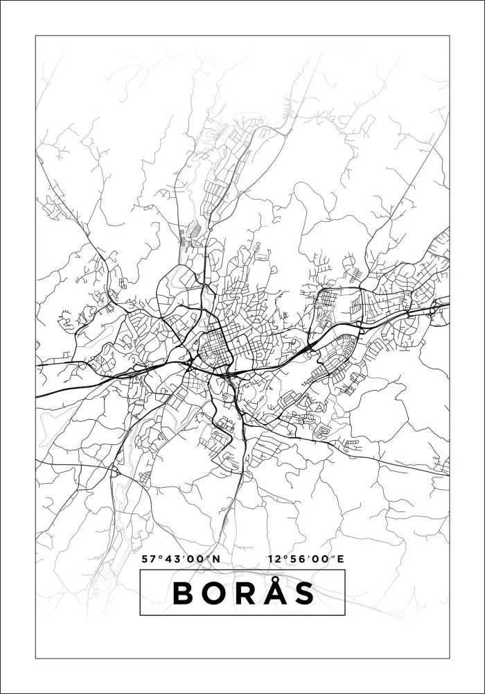 Mapa - Borås - Cartel Blanco