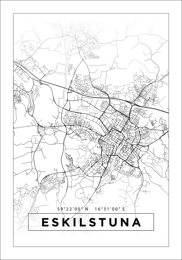 Mapa - Eskilstuna - Cartel Blanco