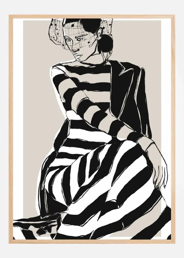 Striped Dress Póster