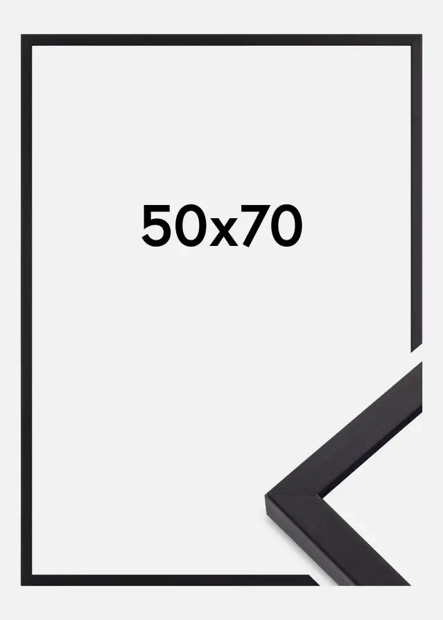 Marco Torrance Mate Vidrio antirreflectante Negro 50x70 cm