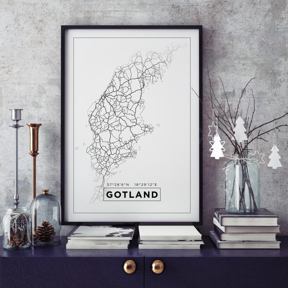 Mapa - Gotland - Cartel Blanco