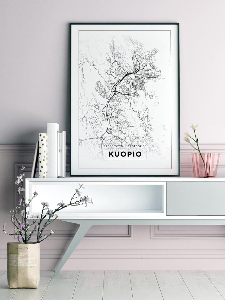 Mapa - Kuopio - Cartel Blanco