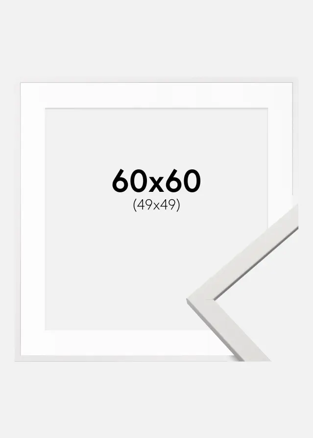 Marco Edsbyn Blanco 60x60 cm - Paspartú Blanco 50x50 cm