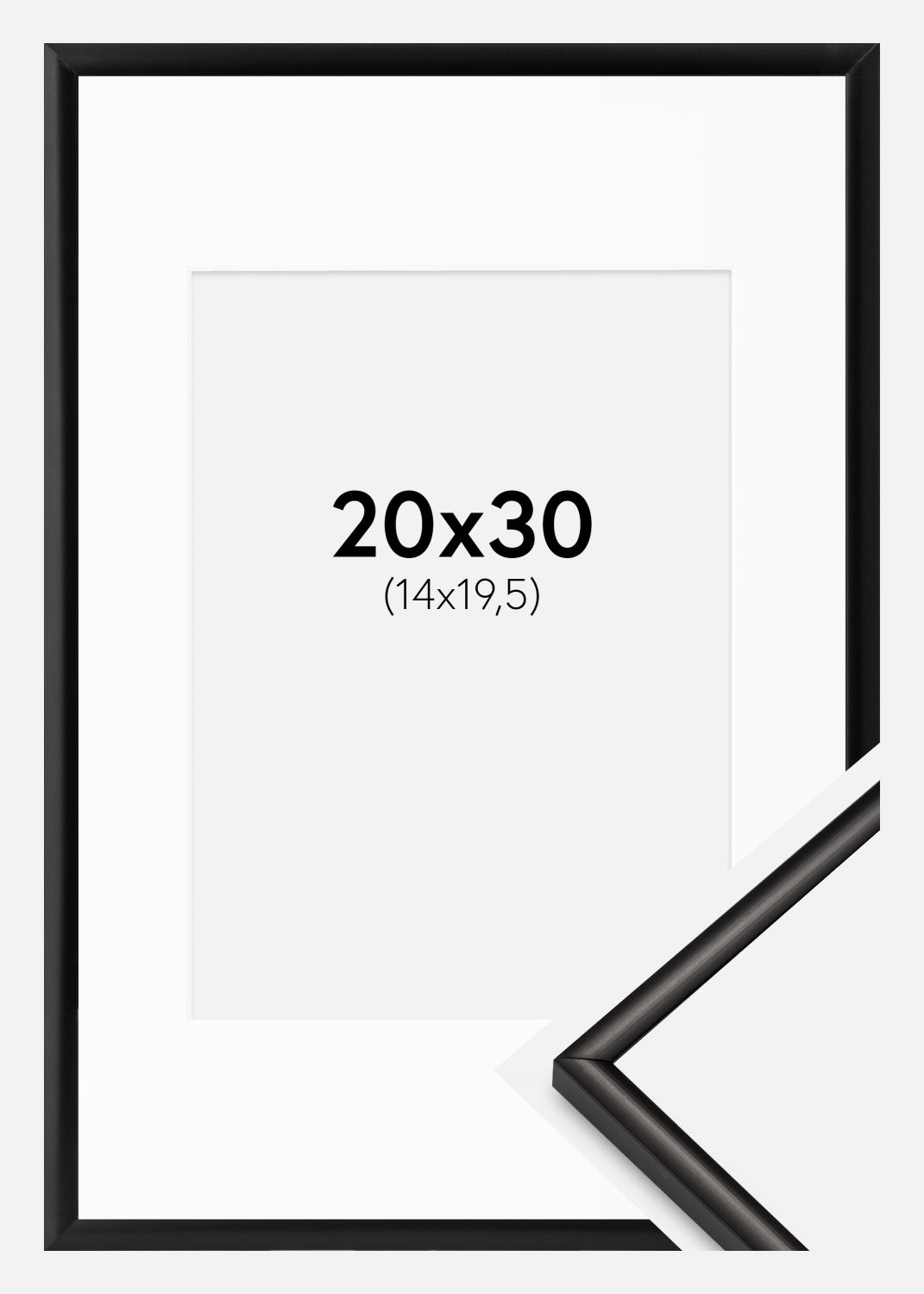 Product Image for Marco Scandi Negro mate 20x30 cm - Paspartú Blanco 15x21 cm (A5)