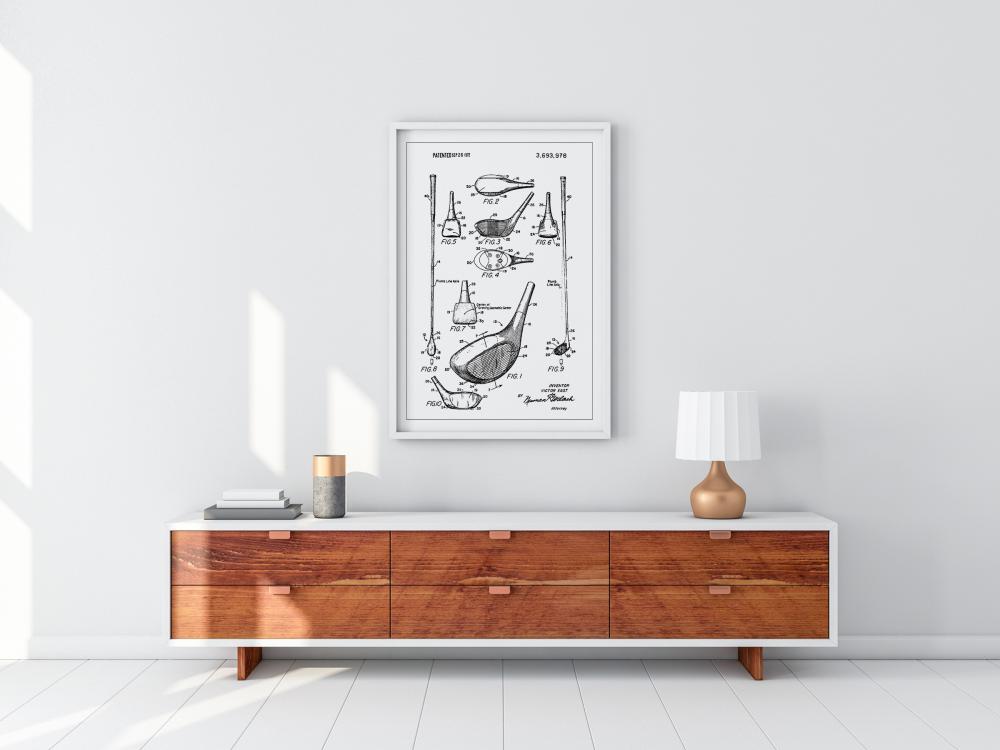 Patent Print - Golf Club - White Póster