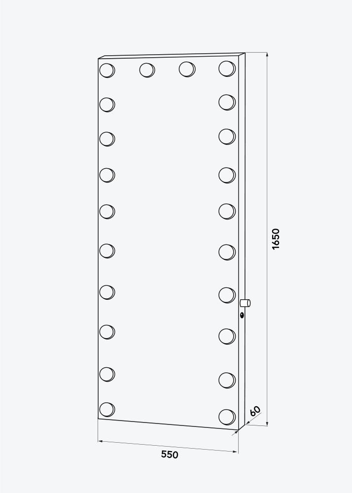 KAILA Espejo Tall LED Plateado 55x165 cm