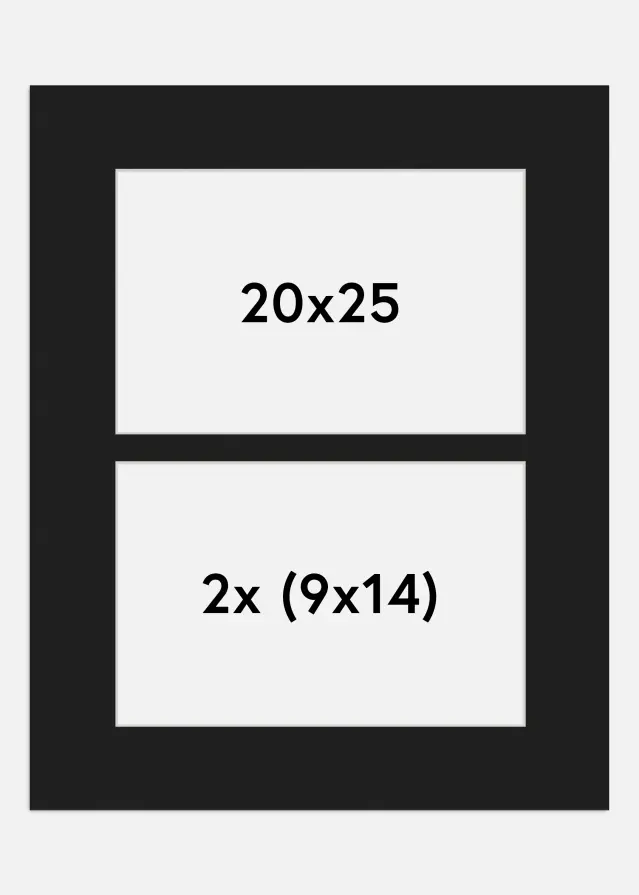 Paspartú Negro 20x25 cm - Collage 2 Fotos (9x14 cm)