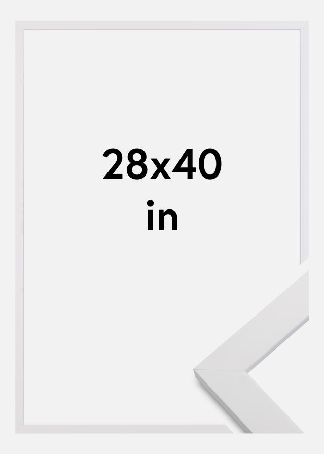 Marco White Wood Vidrio acrílico 28x40 inches (71,12x101,6 cm)