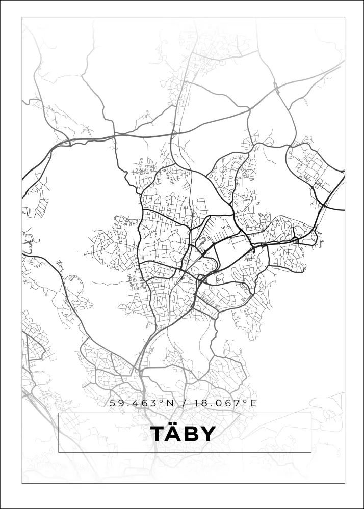 Mapa - Täby - Cartel blanco