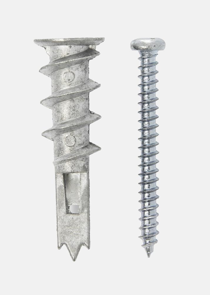 Tornillo y taco autoperforante para pared de yeso - 4-piezas (13x26 mm)