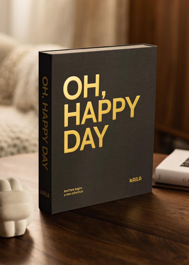 KAILA OH HAPPY DAY Black - Coffee Table Photo Álbum (60 Páginas negras)