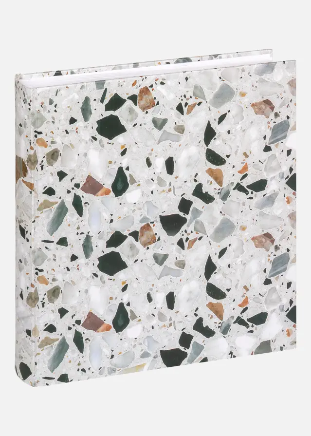 Terrazzo Stone Álbum Negro - 28x29 cm (60 Páginas blancas / 30 hojas)