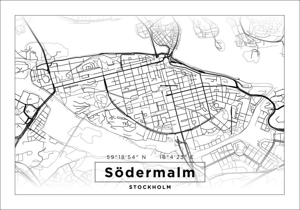 Mapa - Södermalm - Cartel Blanco