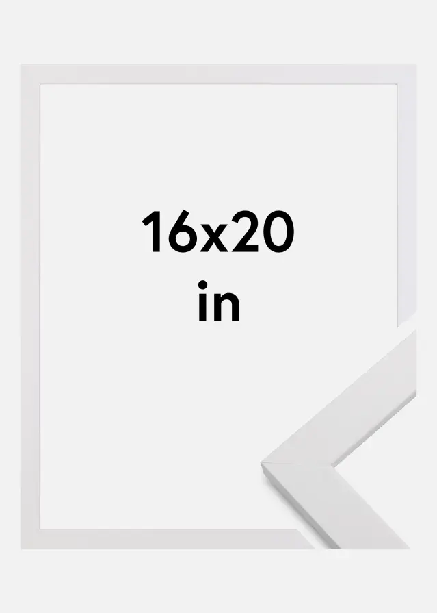 Marco White Wood Vidrio acrílico 16x20 inches (40,64x50,8 cm)