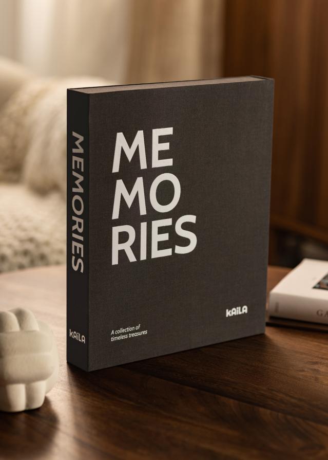 KAILA MEMORIES Black/White - Coffee Table Photo Álbum (60 Negro Sidor)