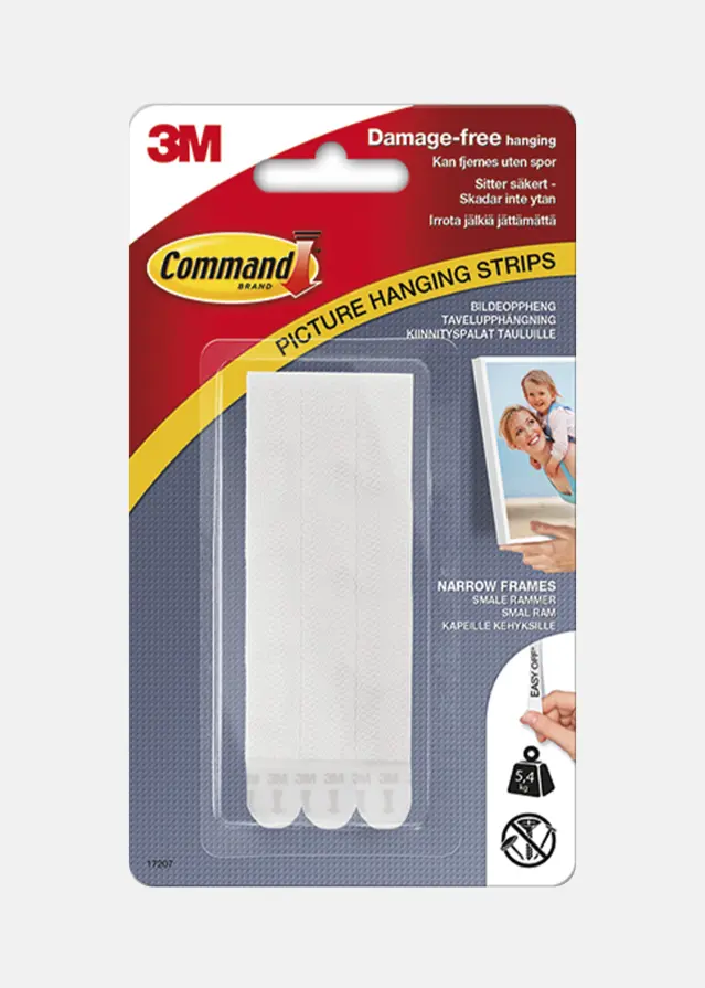 3M Command Narrow Tiras para cuadros Blanco - 5,4 kg