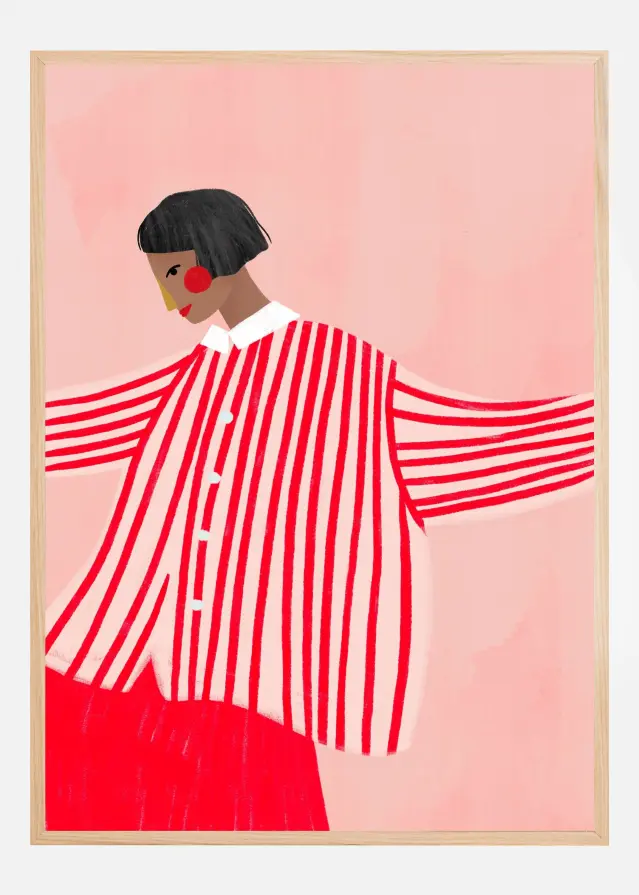 The Woman With the Red Stripes Póster