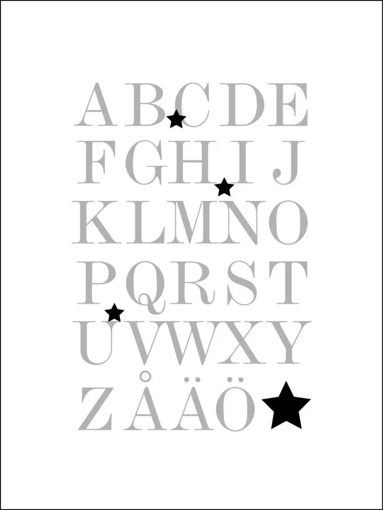 ABC - Gris/negro Póster